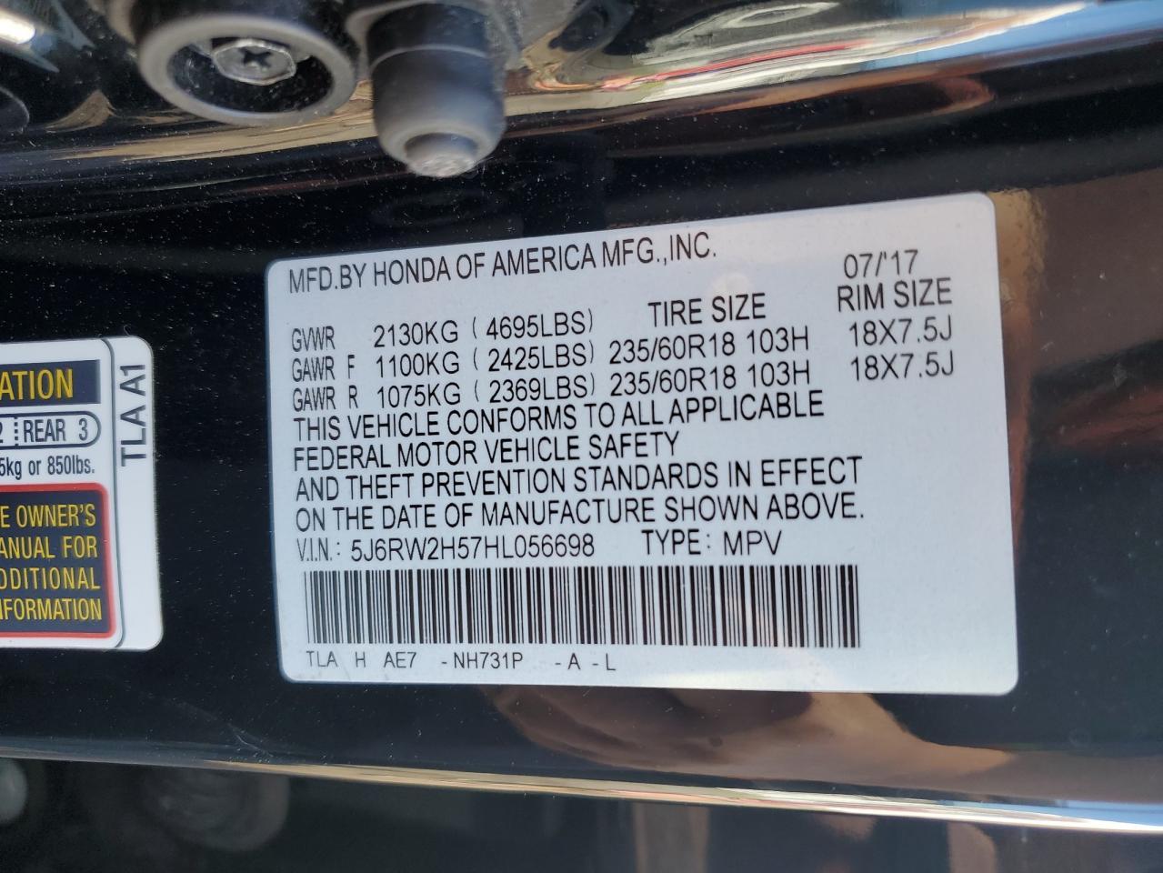 2017 HONDA CR-V