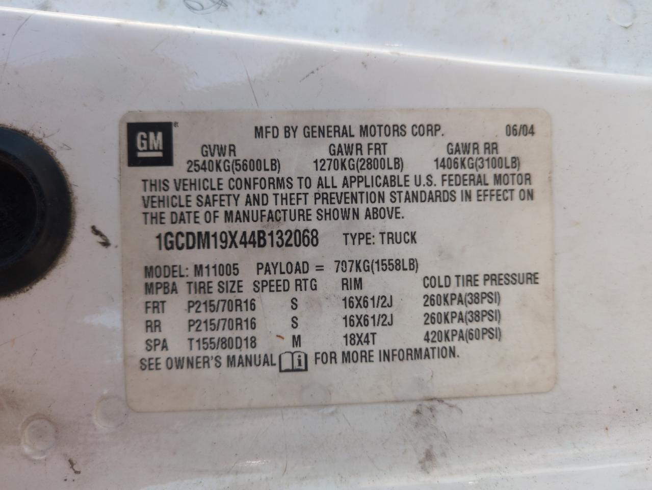 2004 CHEVROLET Astro