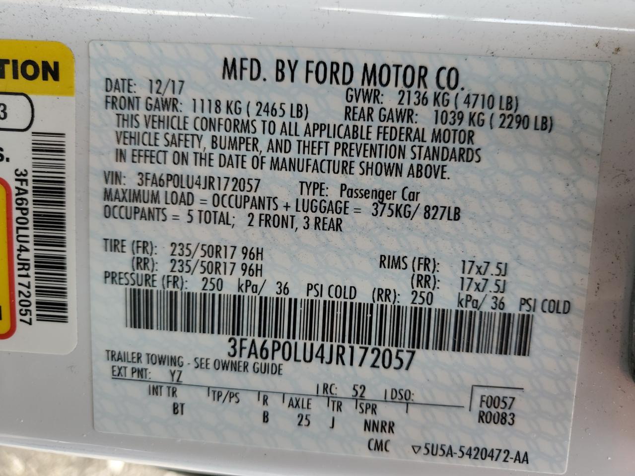 2018 FORD FUSION