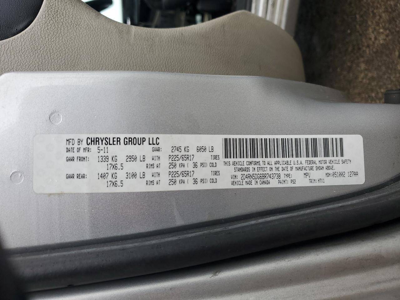 2011 DODGE GRAND CARAVAN