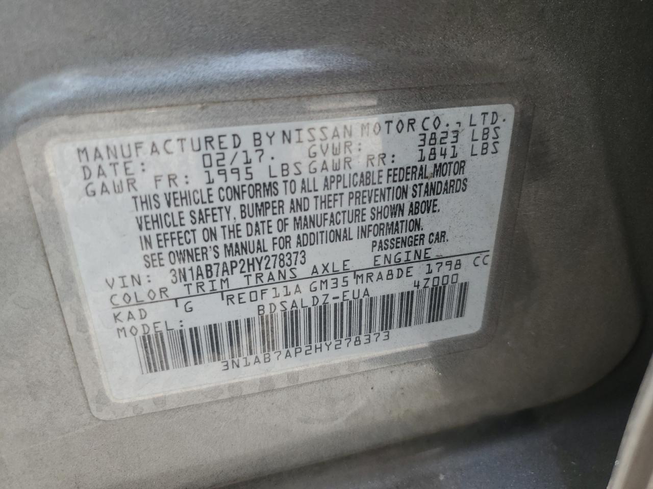 2017 NISSAN SENTRA