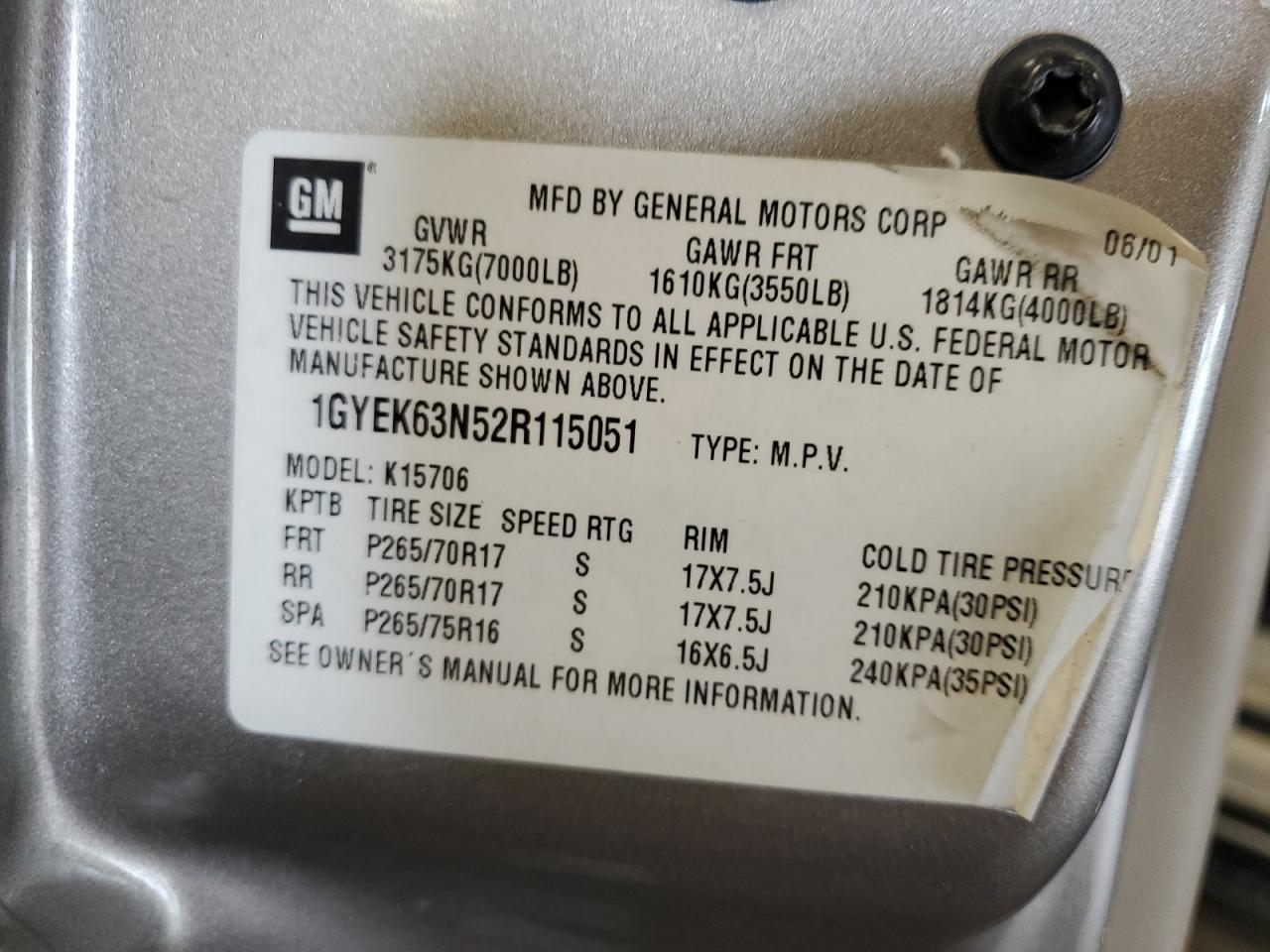 2002 CADILLAC ESCALADE