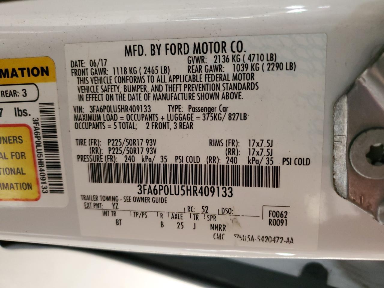 2017 FORD FUSION