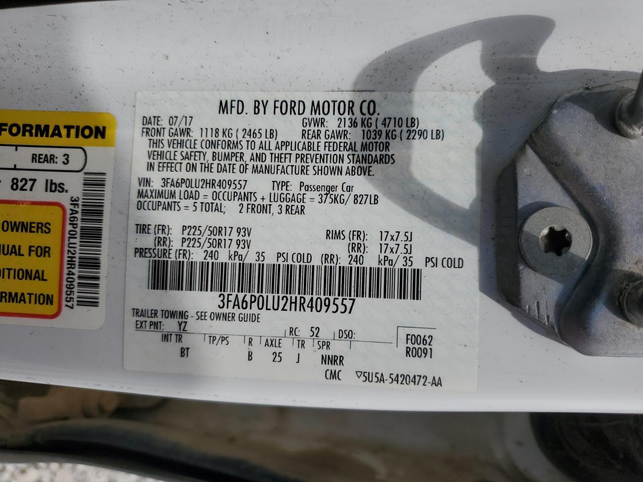 2017 FORD FUSION