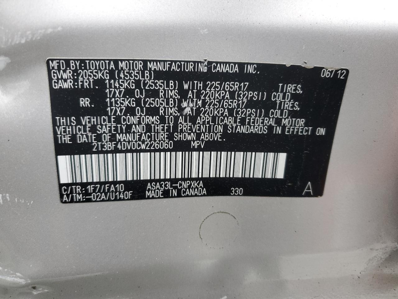 2012 TOYOTA RAV4