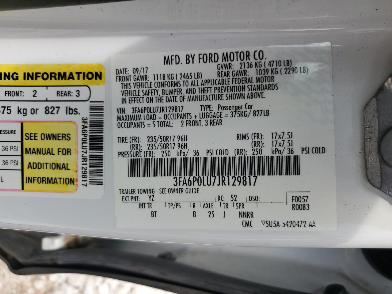 2018 FORD FUSION