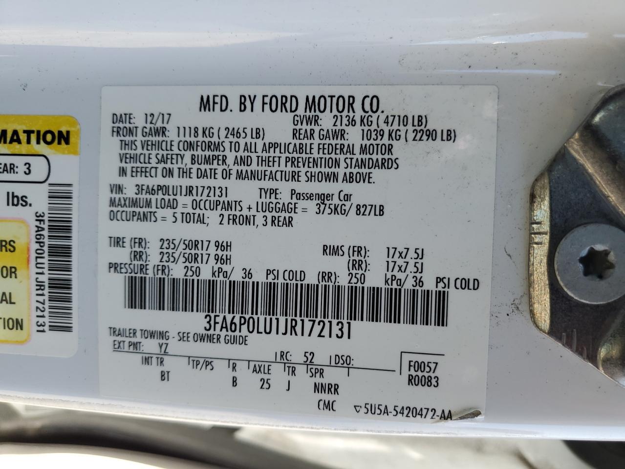 2018 FORD FUSION