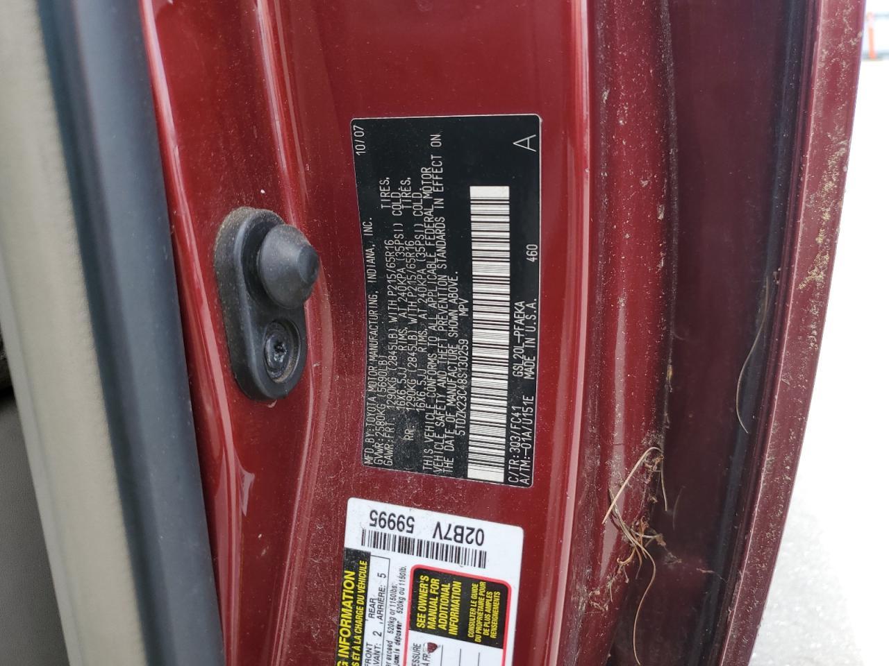 2008 TOYOTA SIENNA