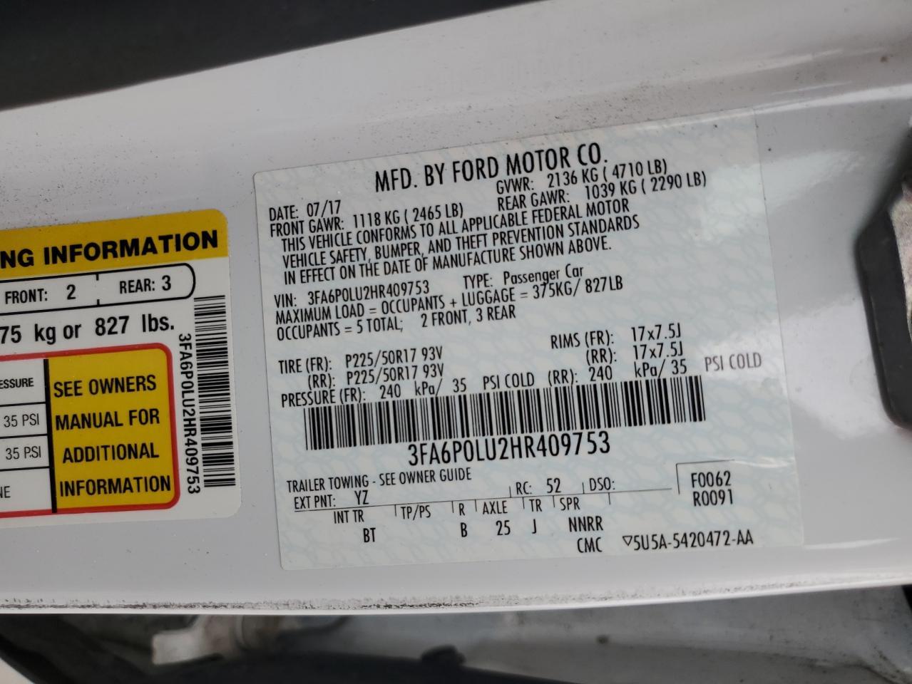 2017 FORD FUSION