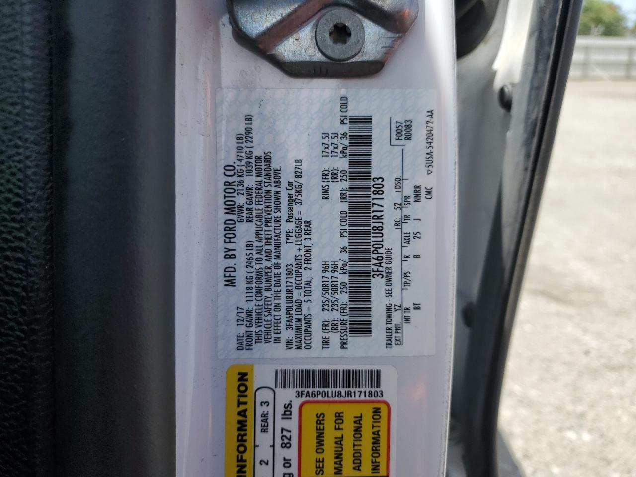2018 FORD FUSION