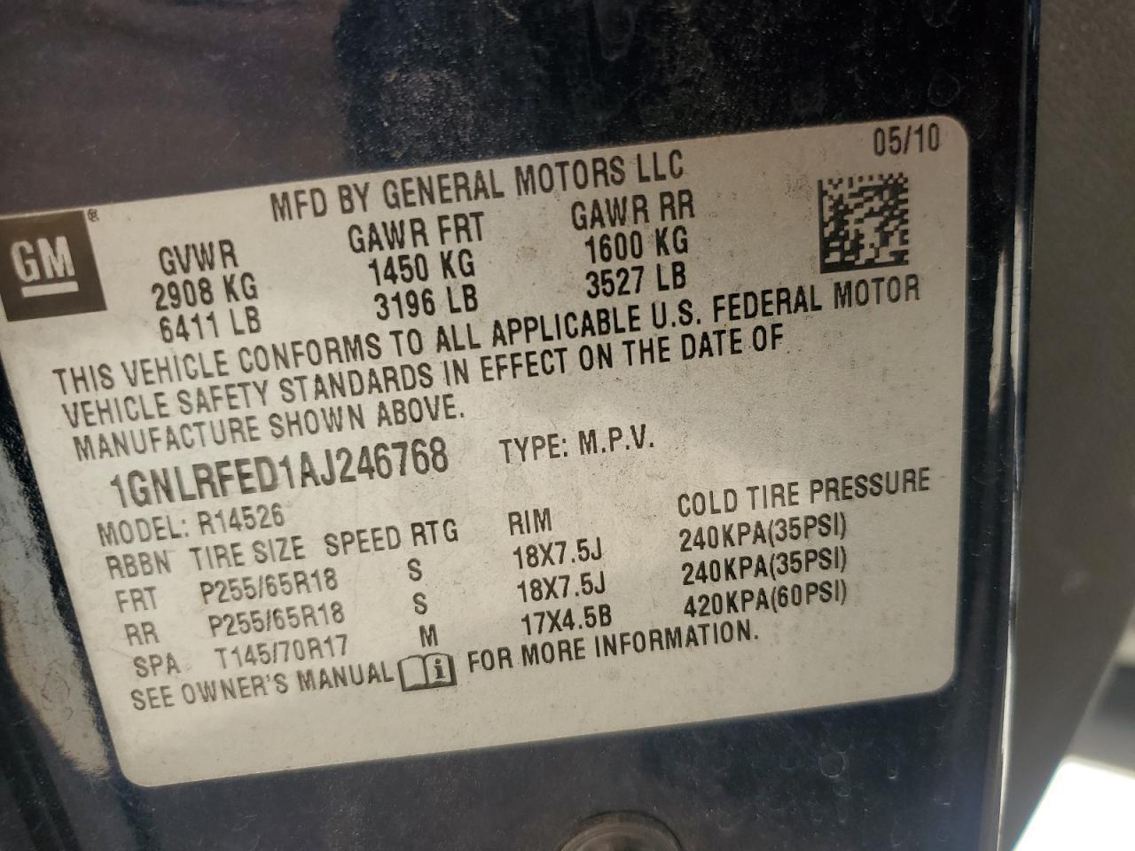 2010 CHEVROLET TRAVERSE