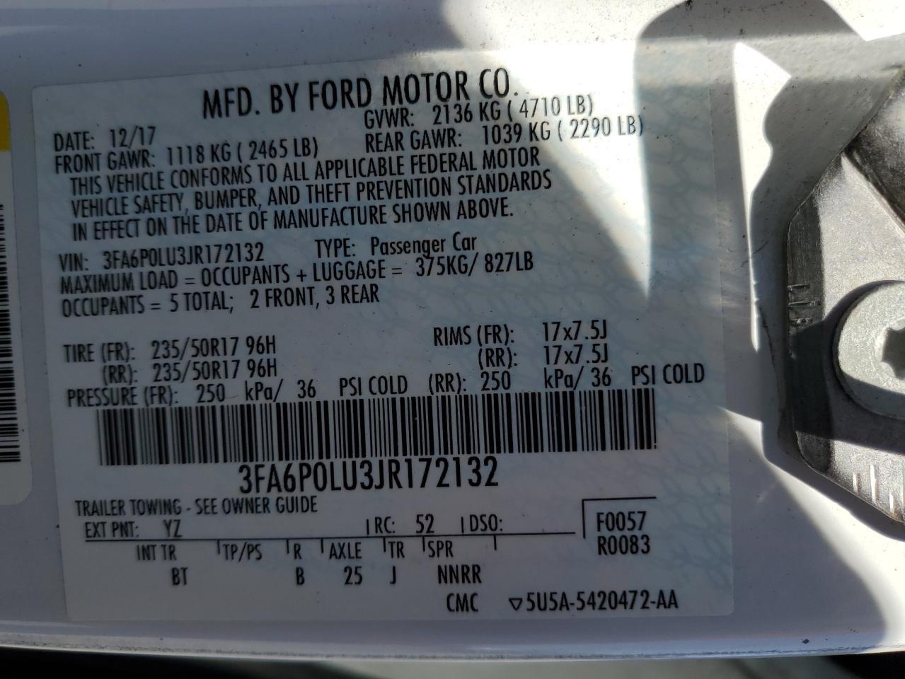 2018 FORD FUSION