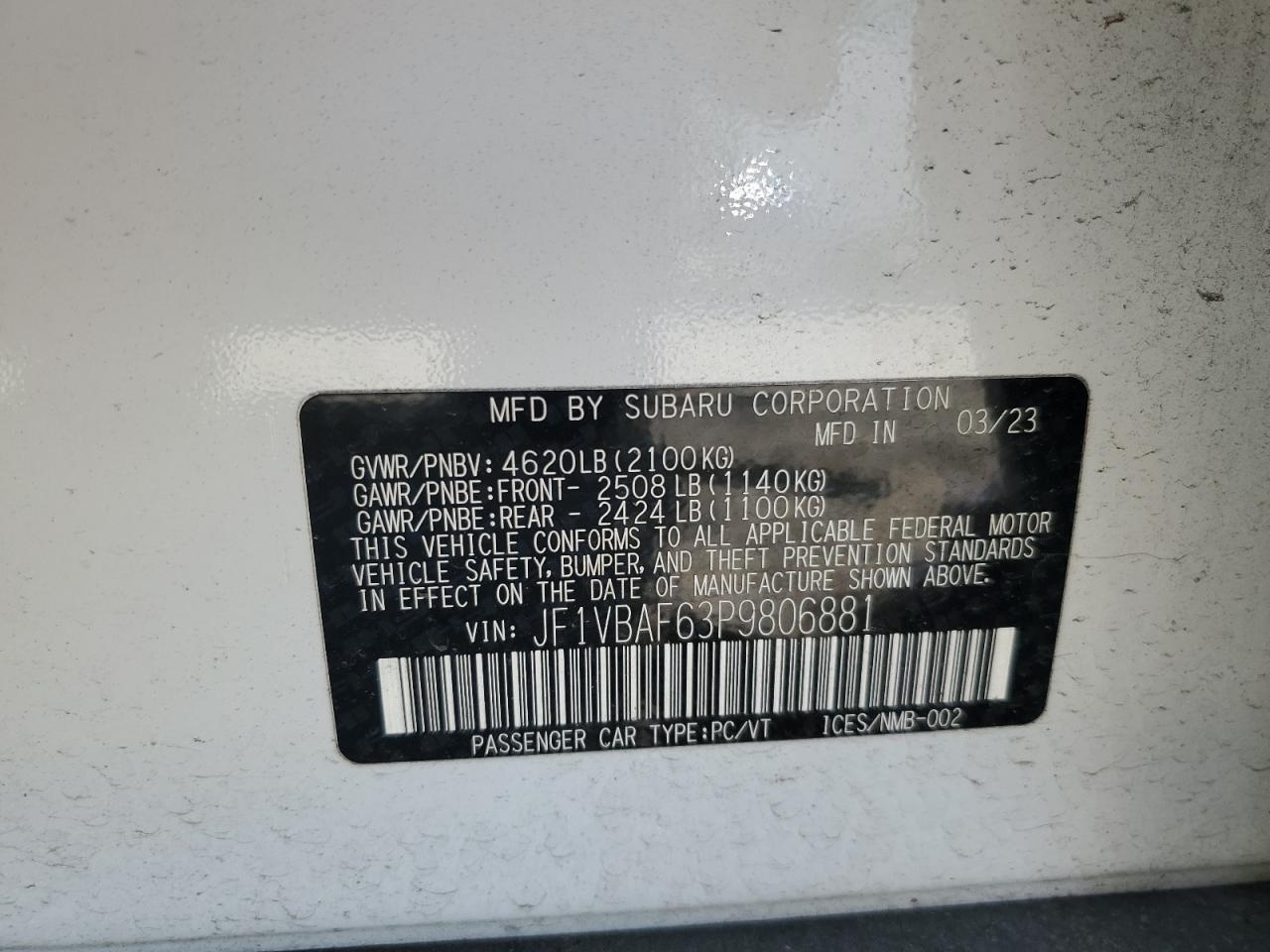 2023 SUBARU WRX