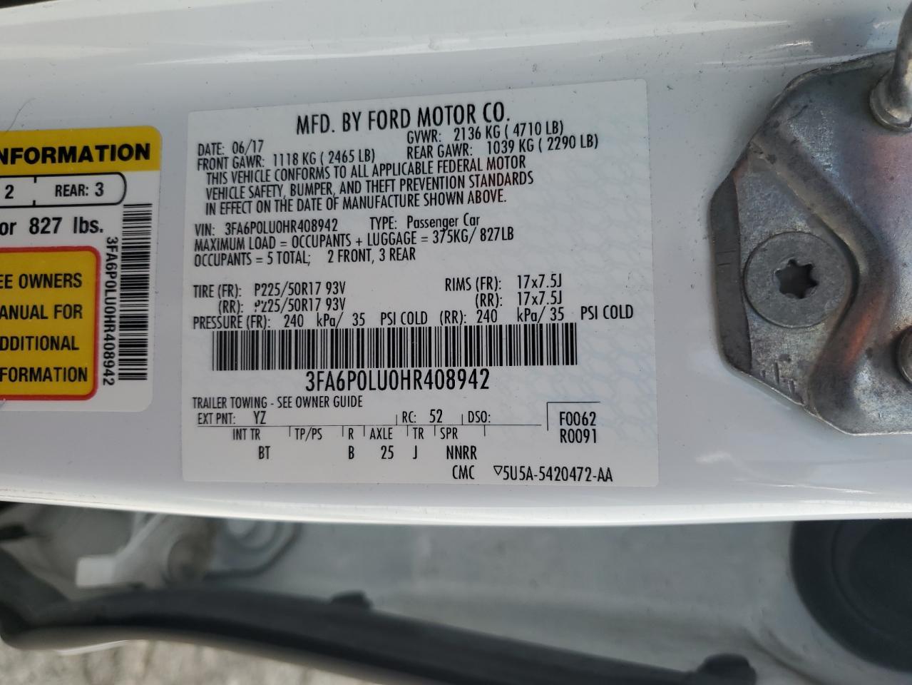 2017 FORD FUSION