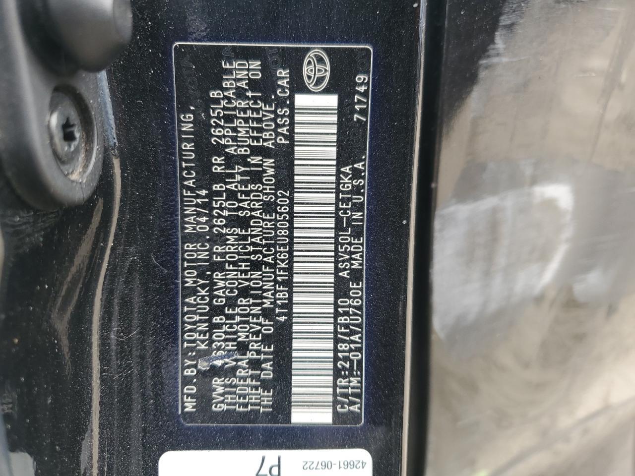 2014 TOYOTA CAMRY