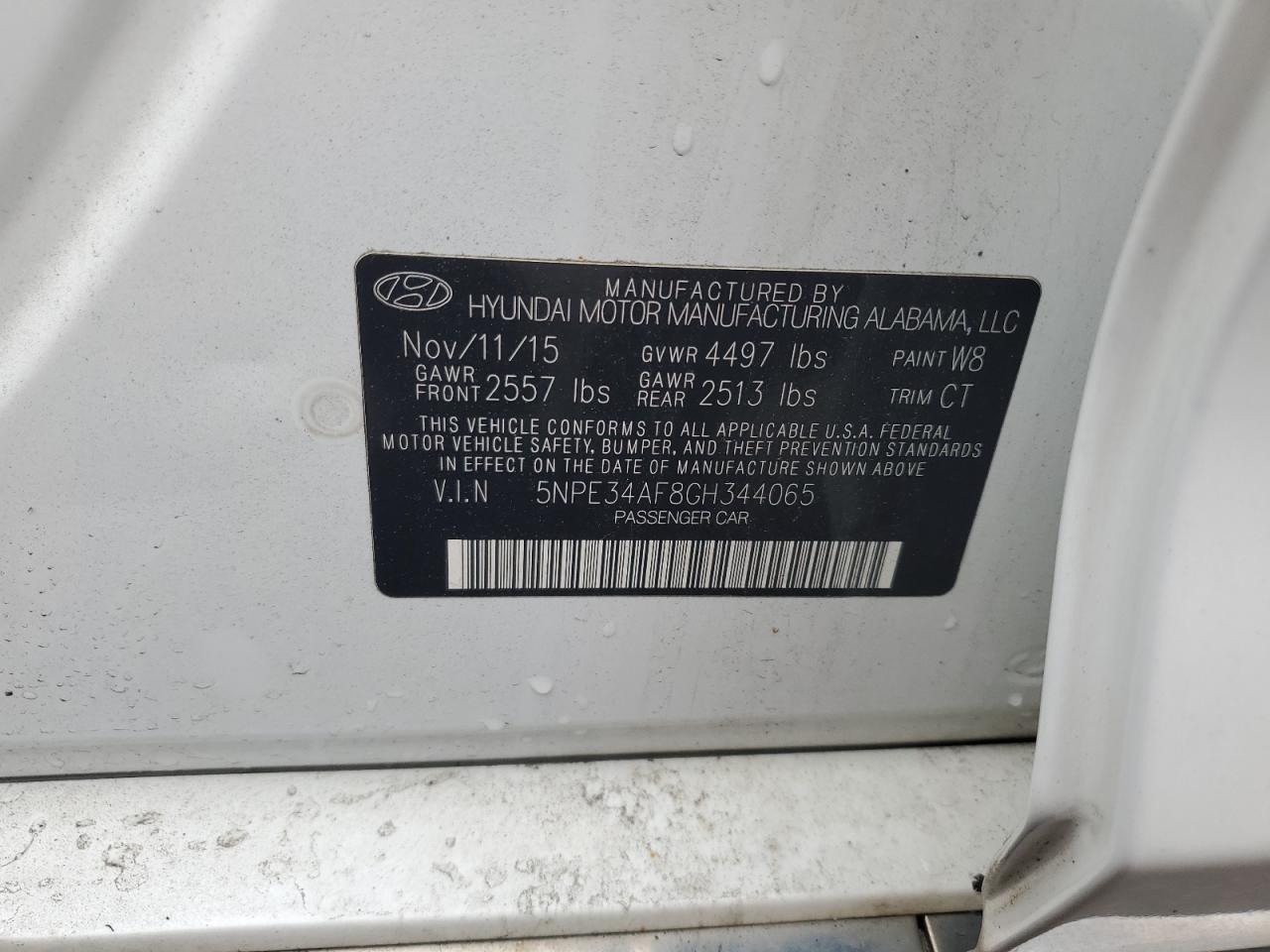2016 HYUNDAI SONATA
