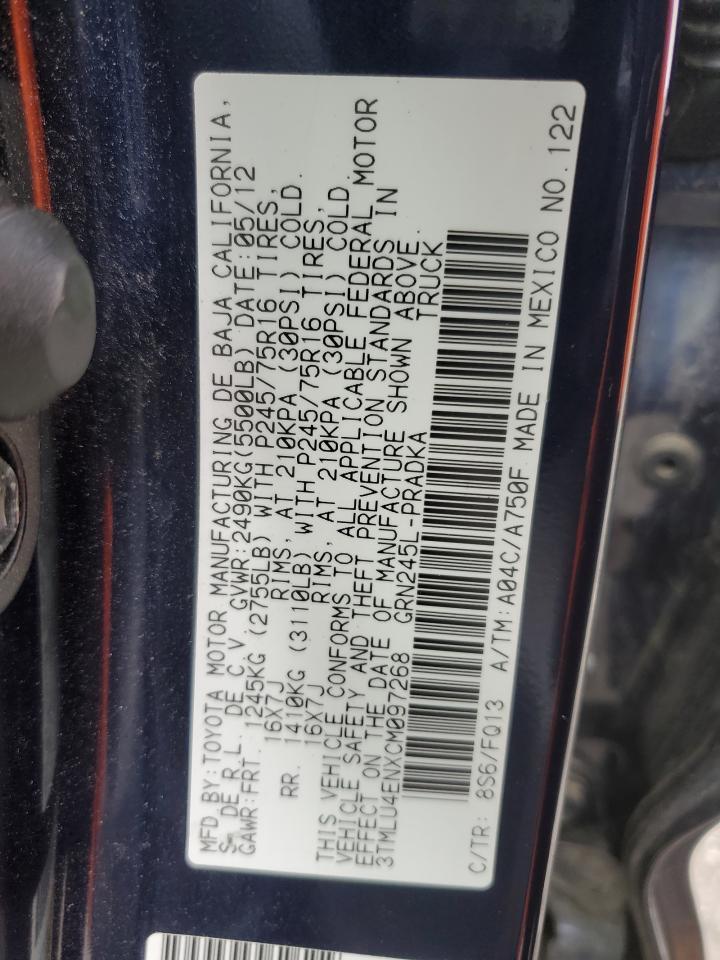 2012 TOYOTA TACOMA