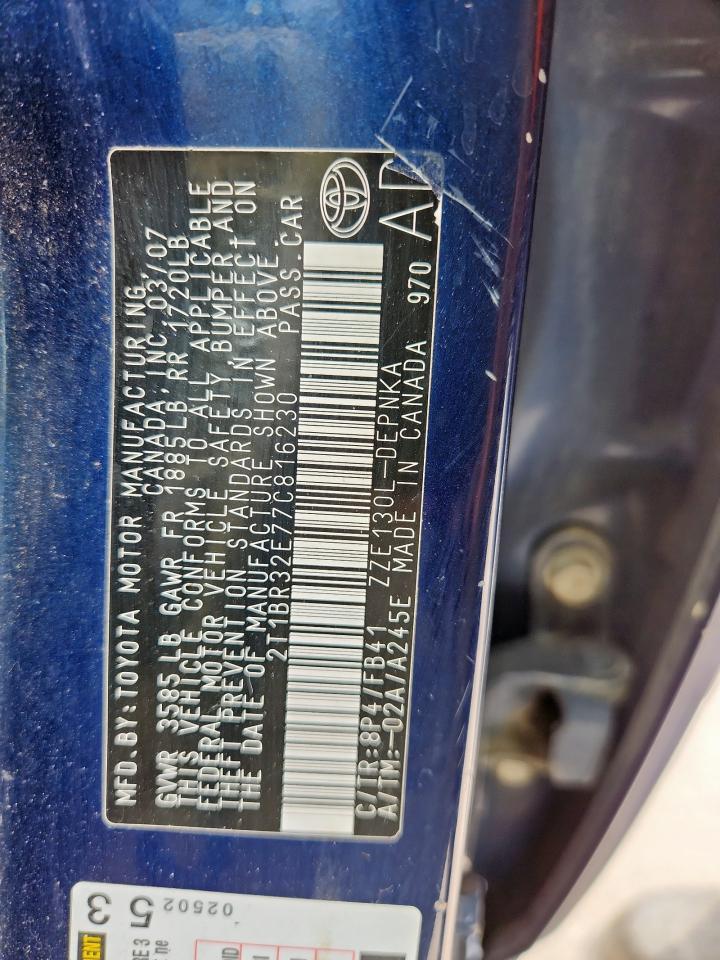 2007 TOYOTA COROLLA