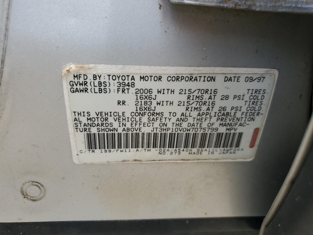 1998 TOYOTA RAV4