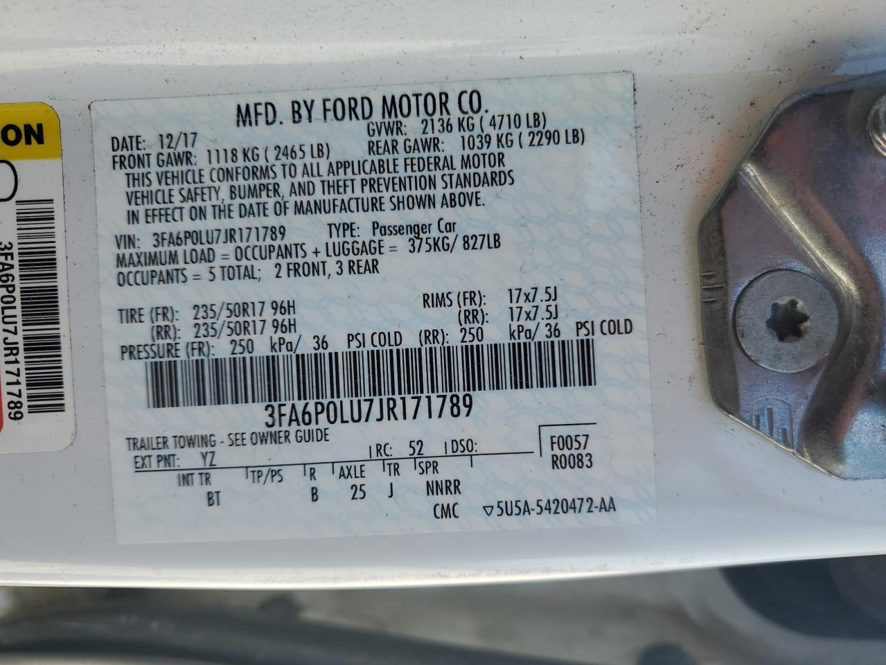 2018 FORD FUSION
