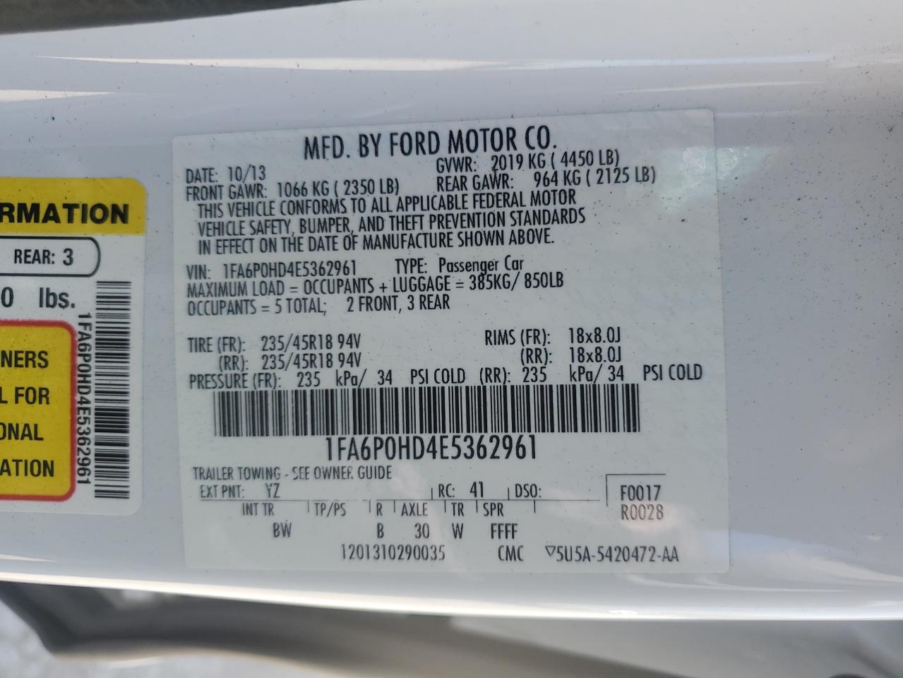 2014 FORD FUSION