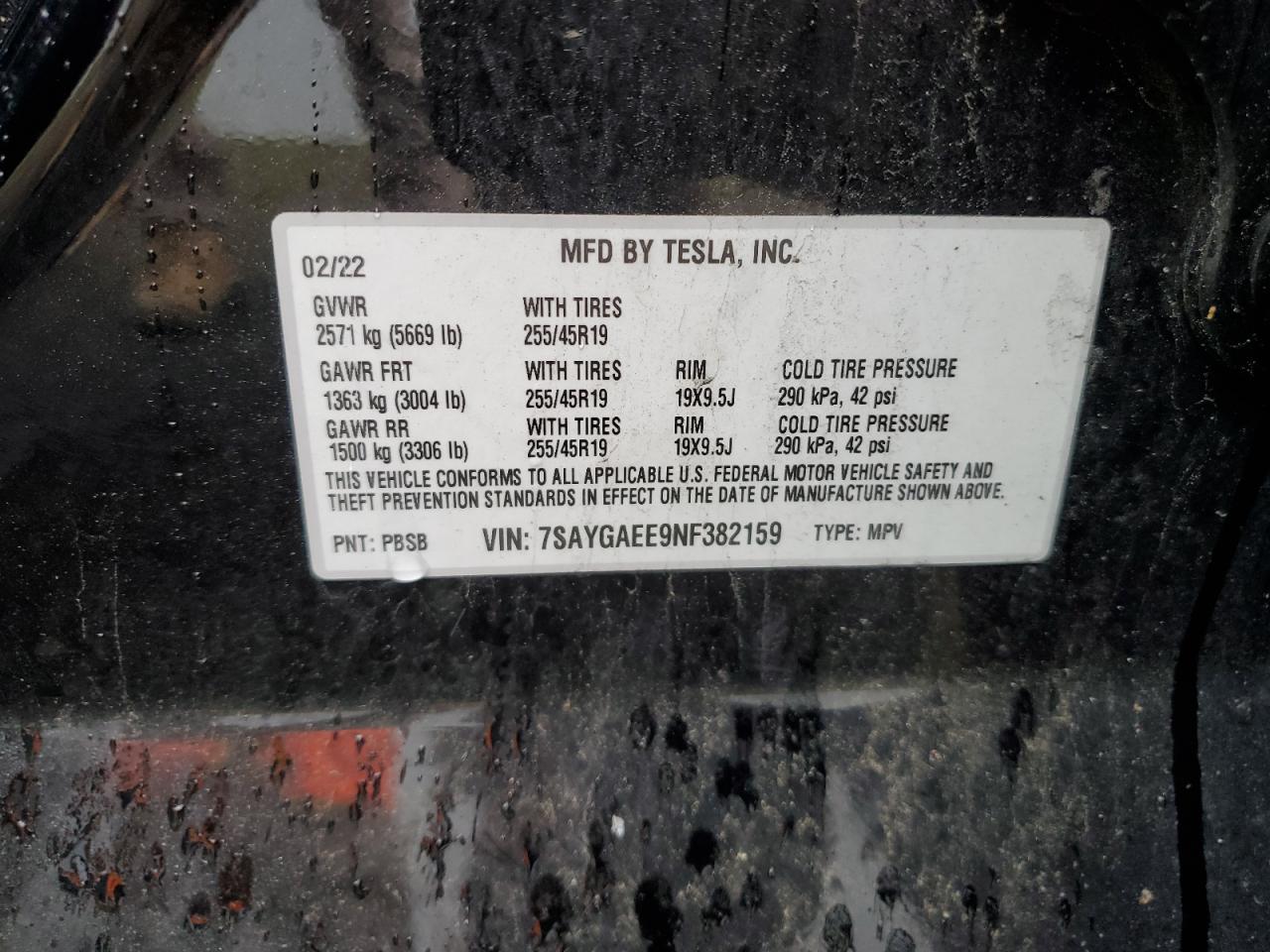 2022 TESLA MODEL Y