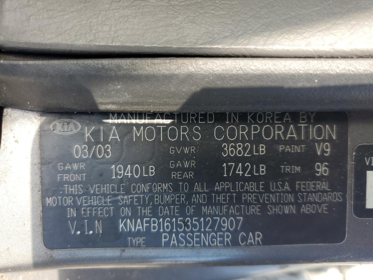 2003 KIA Spectra
