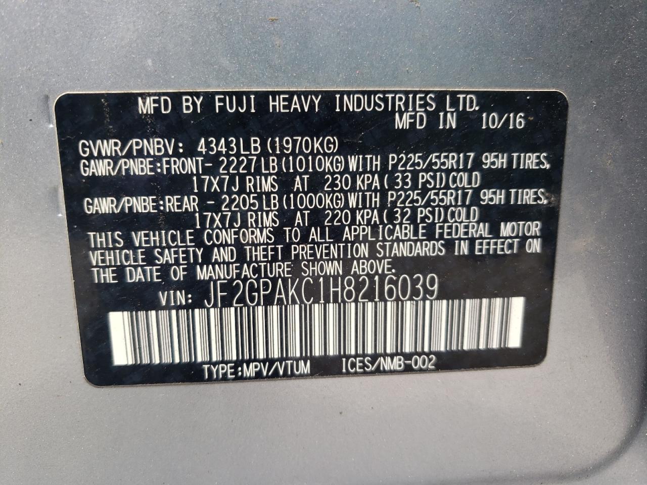 2017 SUBARU Crosstrek