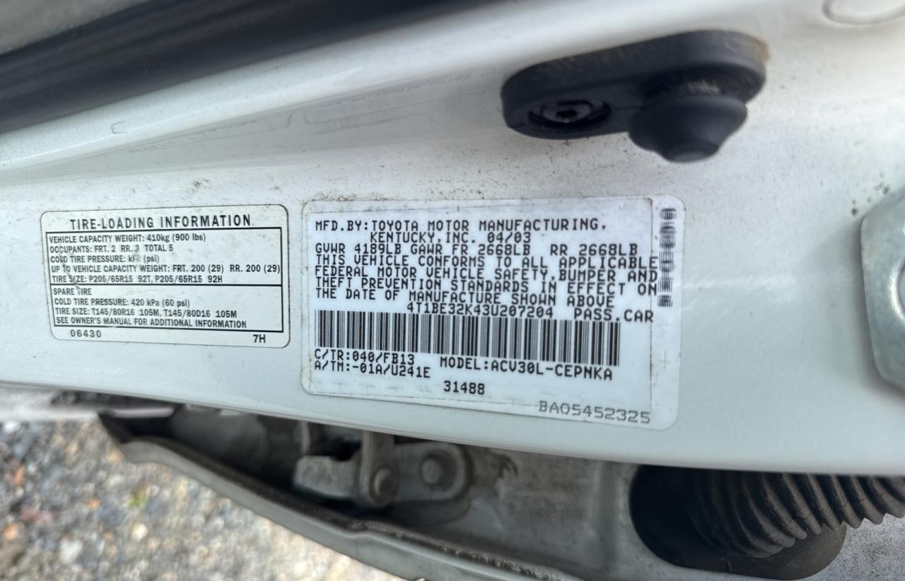 2003 TOYOTA CAMRY