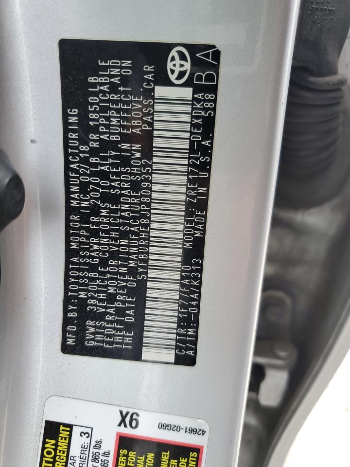 2018 TOYOTA COROLLA
