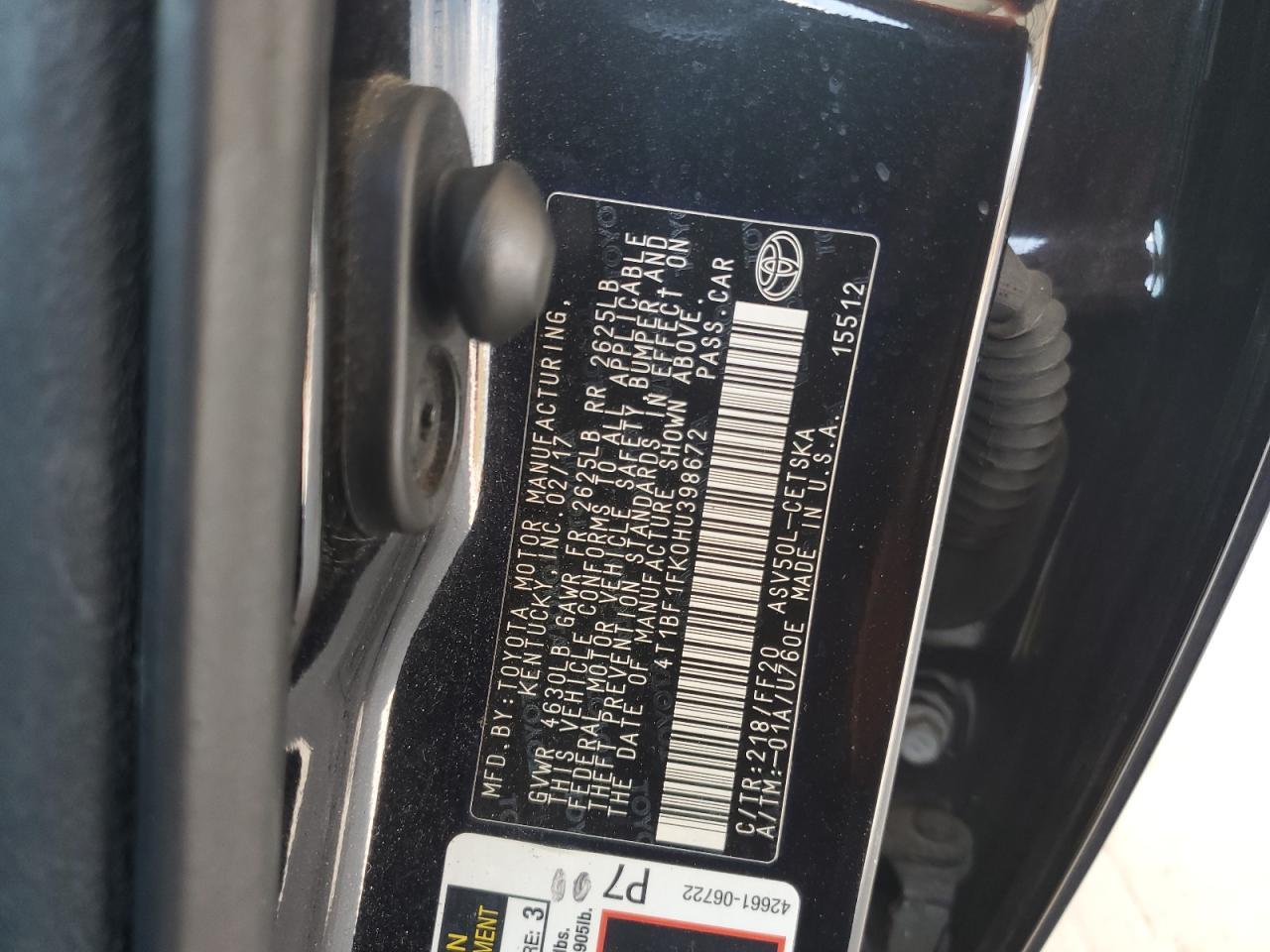 2017 TOYOTA CAMRY
