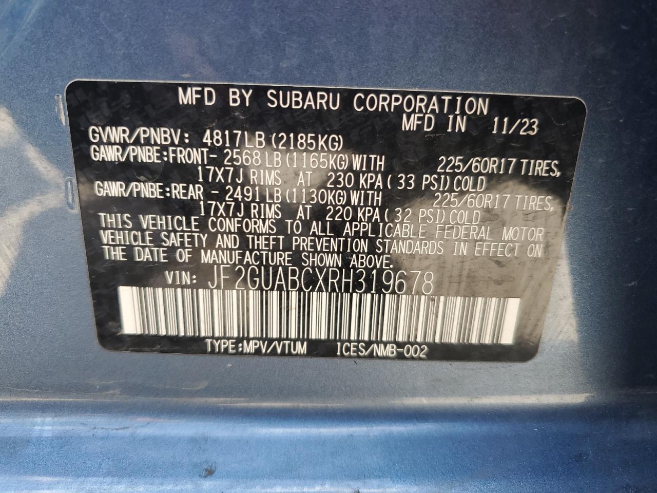 2024 SUBARU Crosstrek