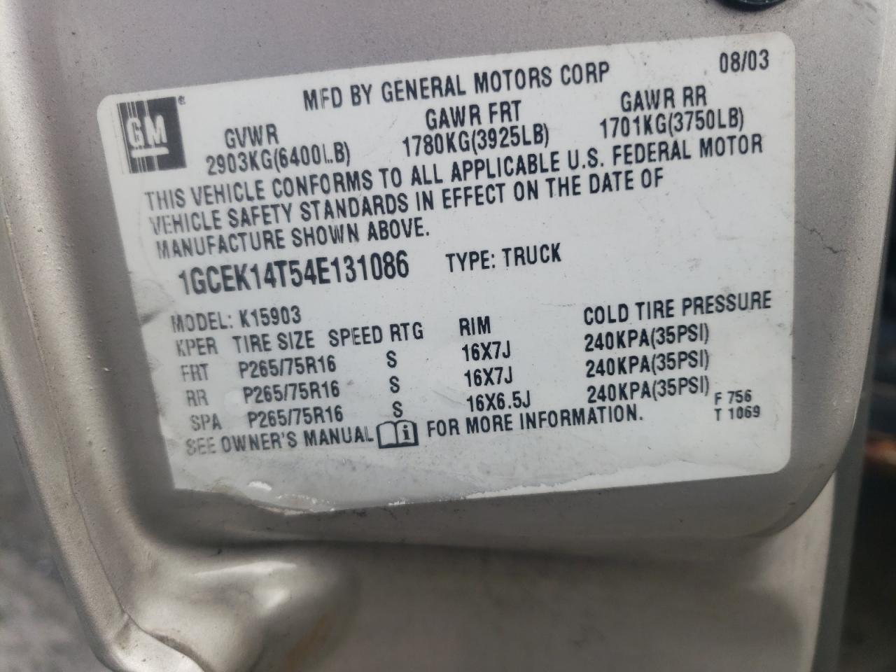 2004 CHEVROLET Silverado