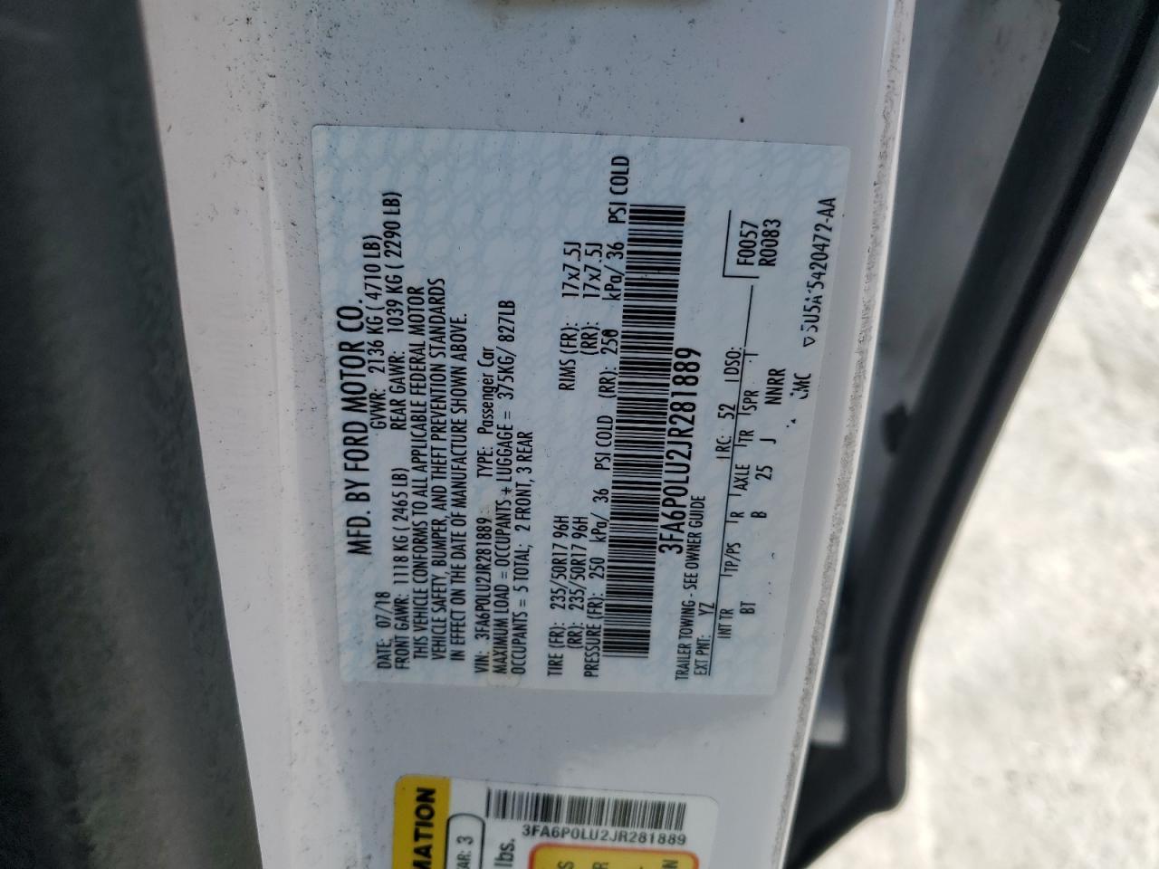 2018 FORD FUSION