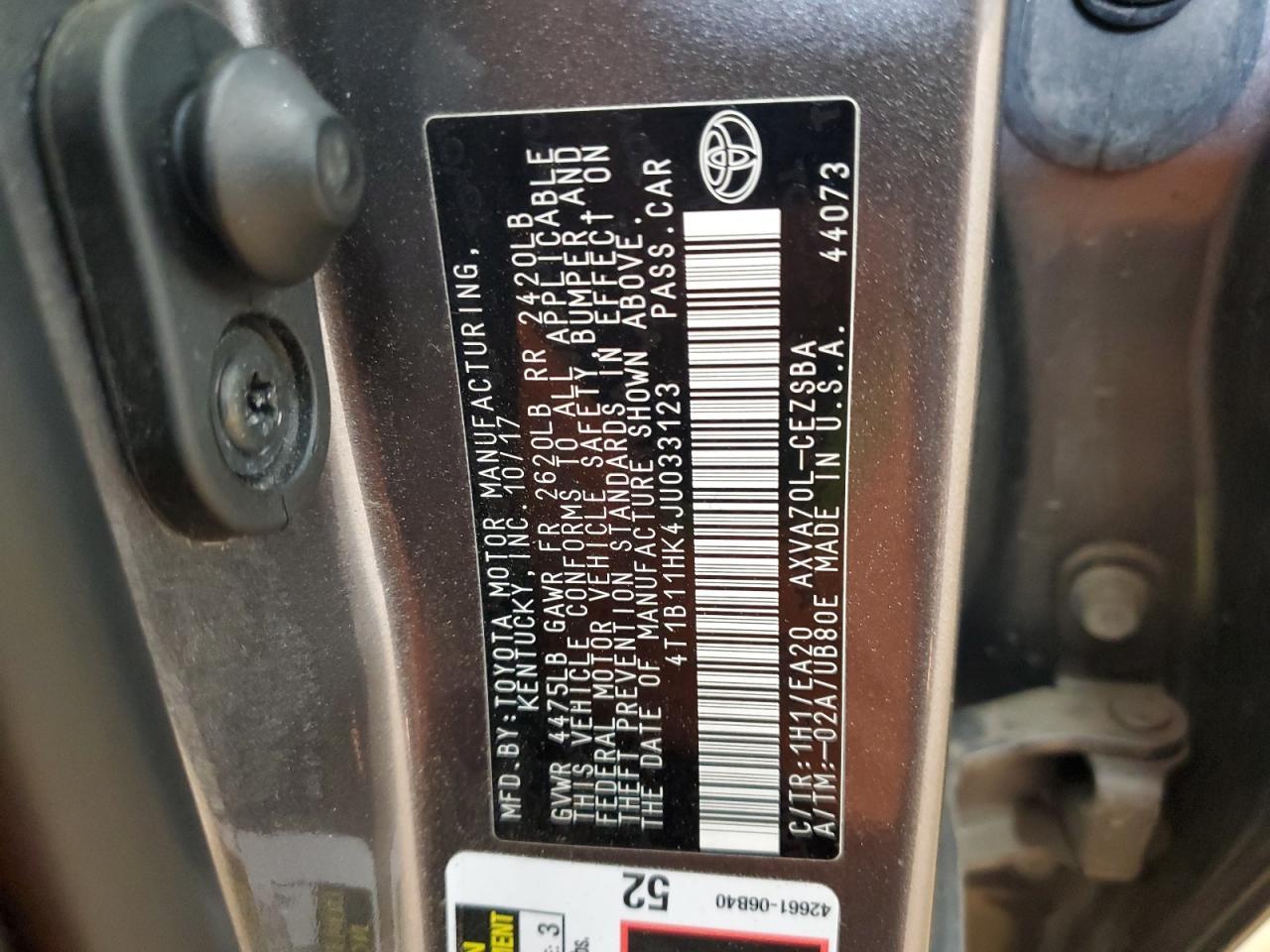 2018 TOYOTA CAMRY