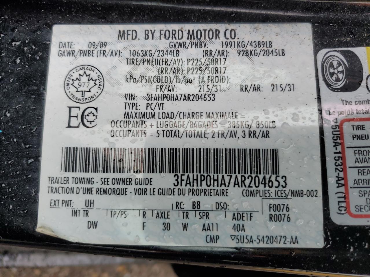 2010 FORD FUSION