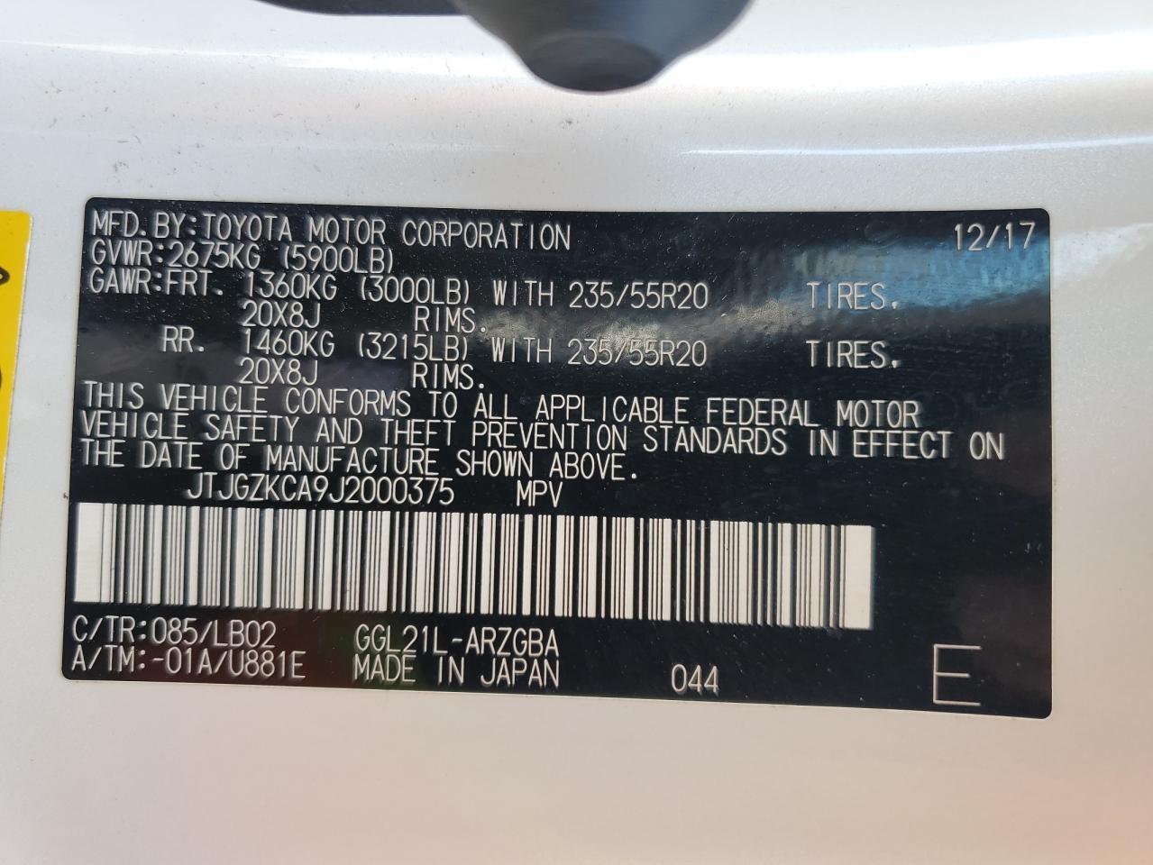 2018 LEXUS RX 350