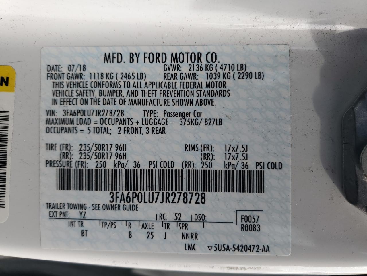 2018 FORD FUSION