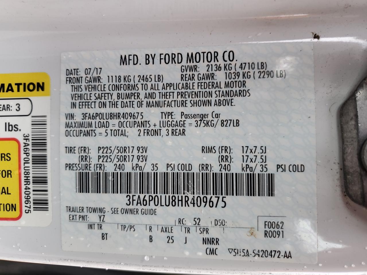 2017 FORD FUSION