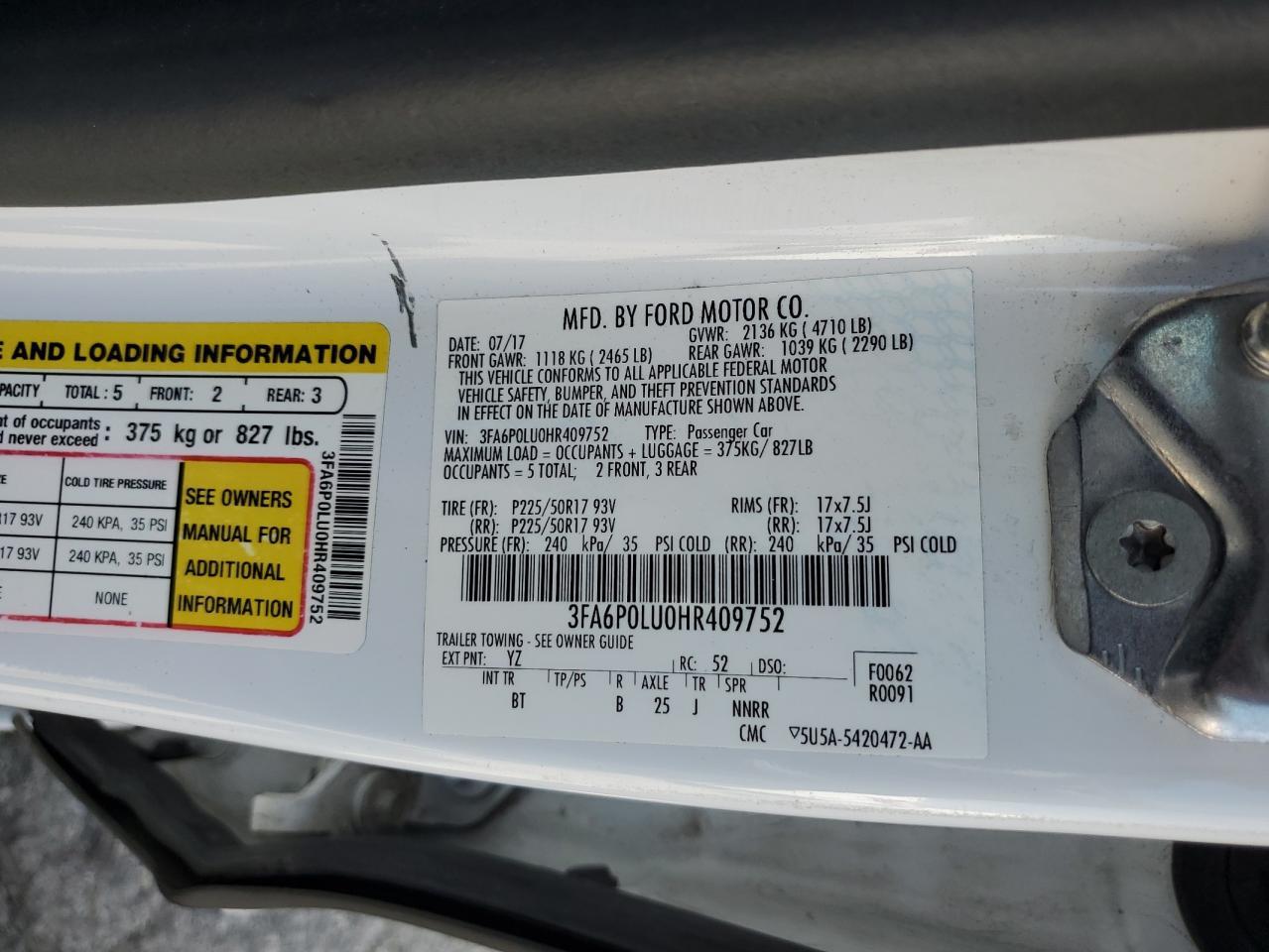 2017 FORD FUSION