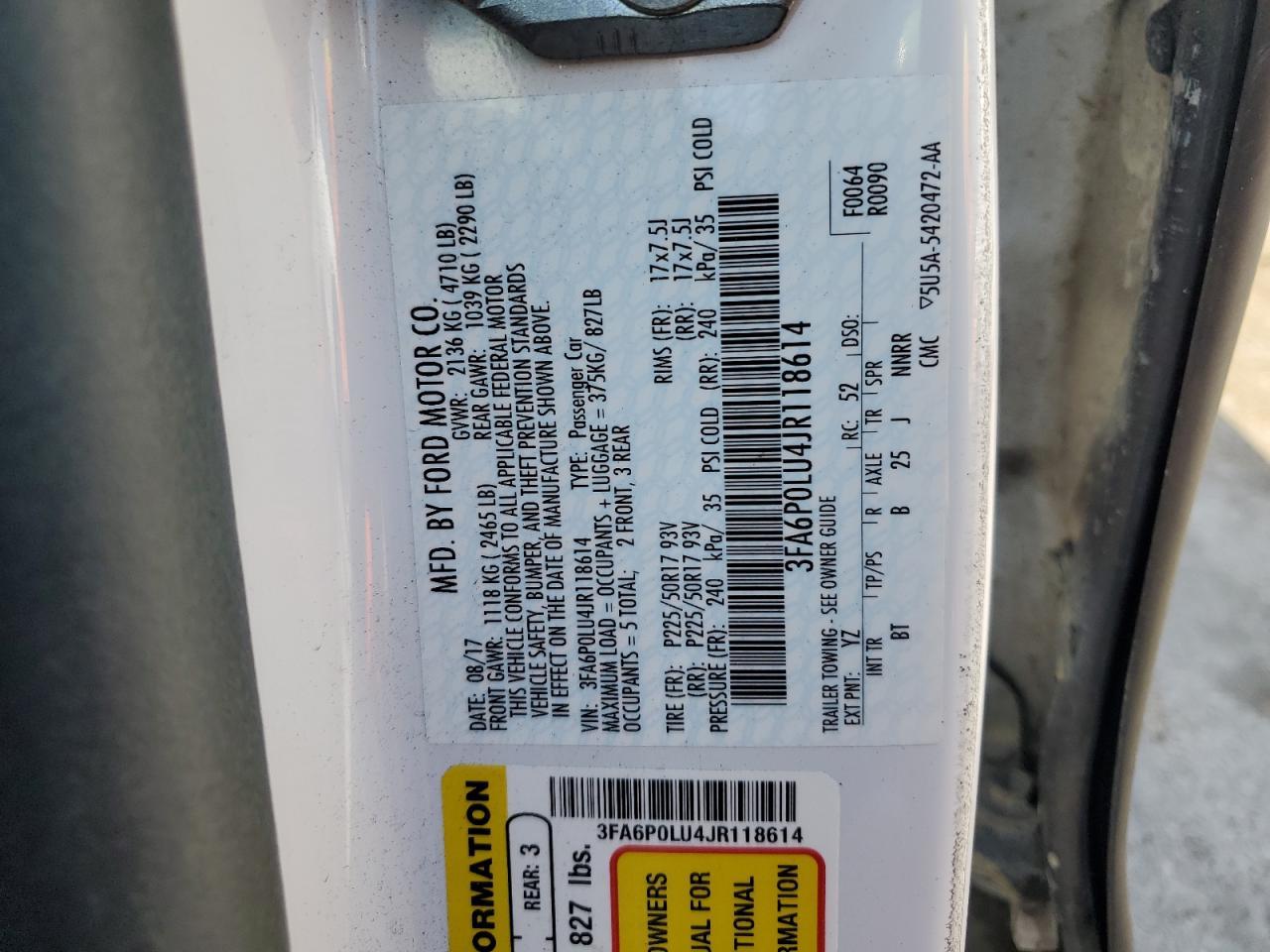 2018 FORD FUSION
