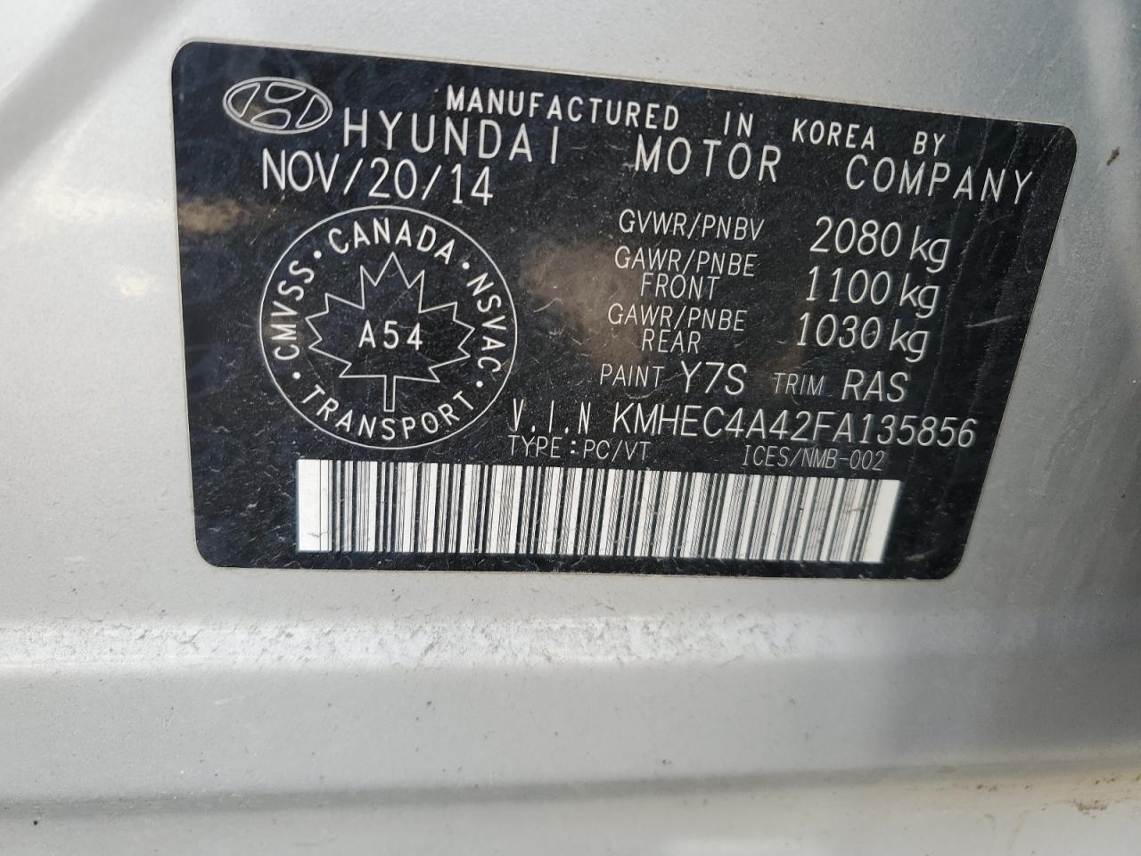 2015 HYUNDAI SONATA
