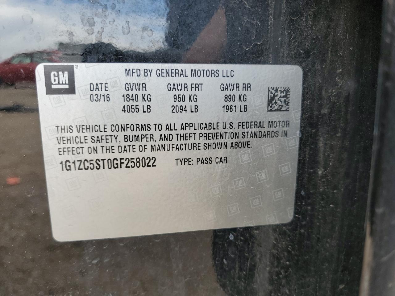 2016 CHEVROLET MALIBU