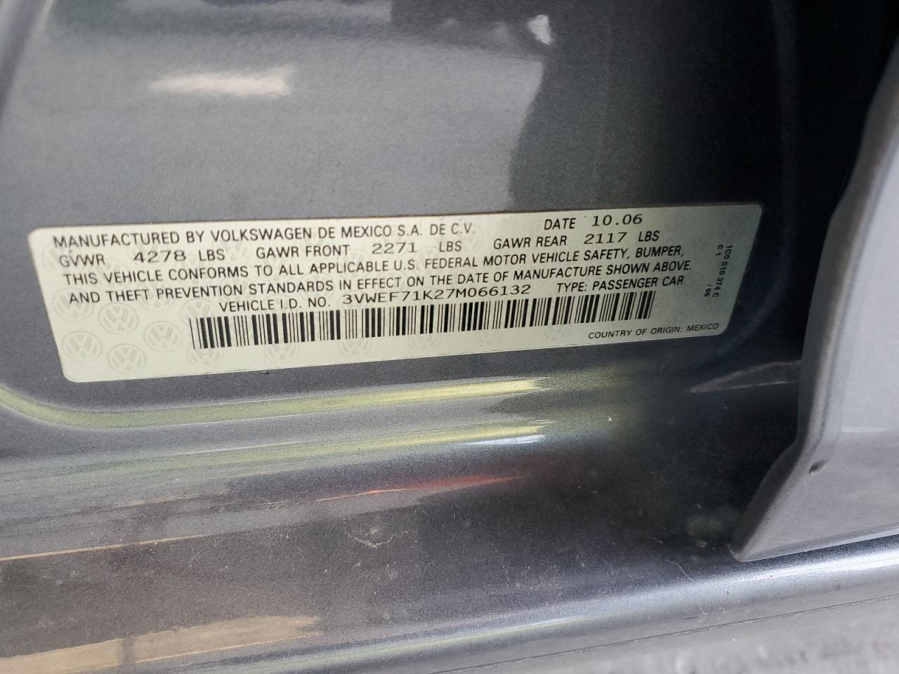 2007 VOLKSWAGEN JETTA