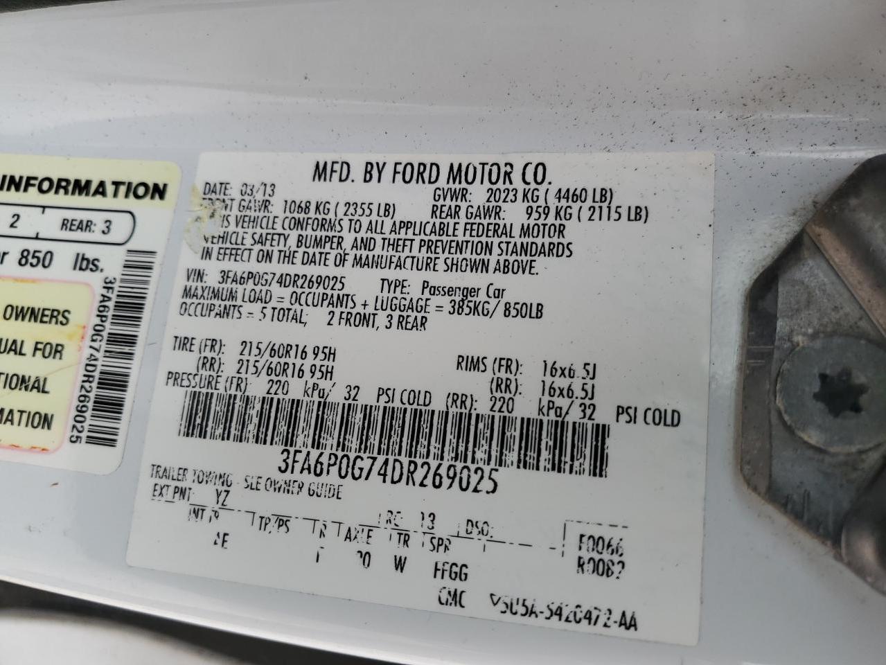 2013 FORD FUSION