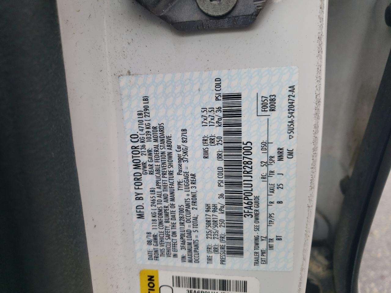 2018 FORD FUSION