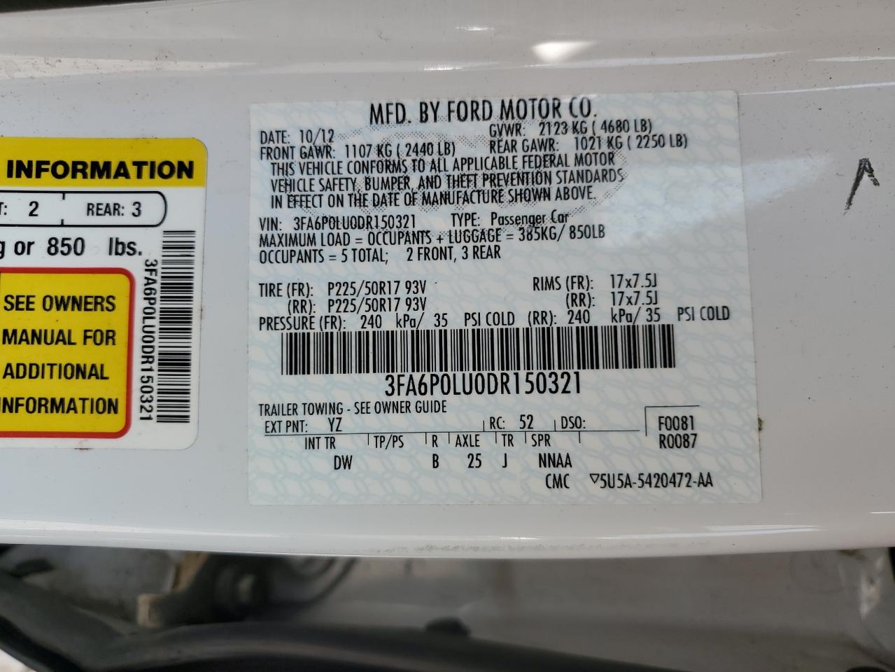 2013 FORD FUSION
