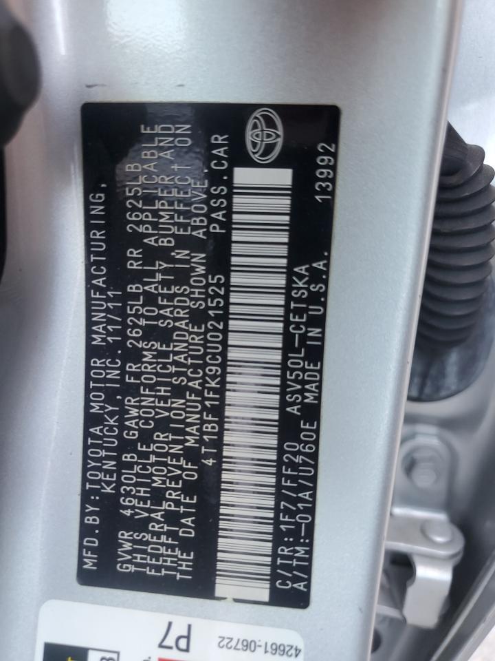 2012 TOYOTA CAMRY