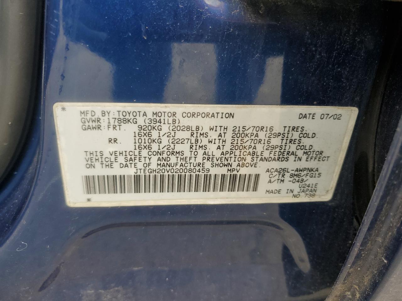 2002 TOYOTA RAV4