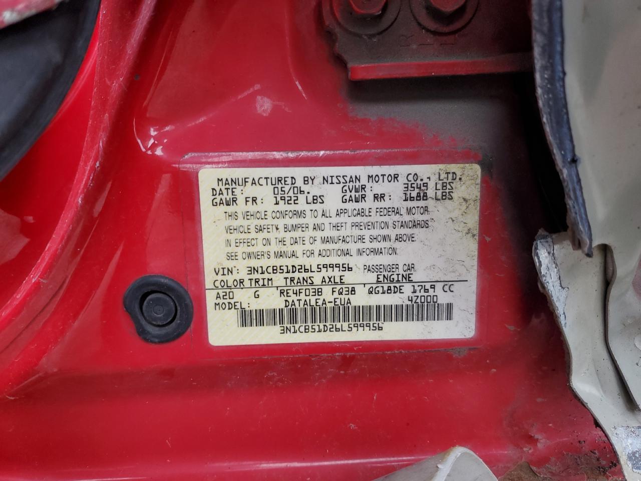 2006 NISSAN SENTRA